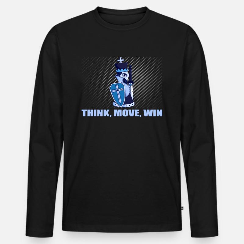 Schach Think Move Win - Männer Premium Bio Langarmshirt - Schwarz