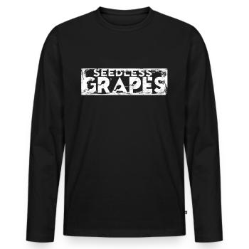 Vasectomie Vasectomies Raisins sans pépins - T-shirt manches longues Premium bio Homme - noir - Devant - Nico (187cm)