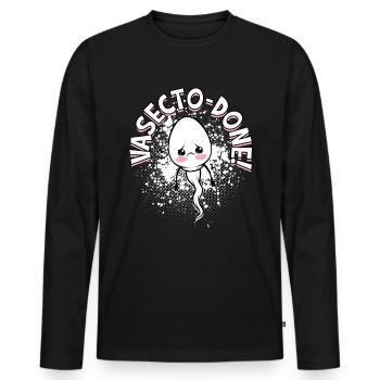 Vasectomie Vasecto-done - T-shirt manches longues Premium bio Homme - noir - Devant - Nico (187cm)