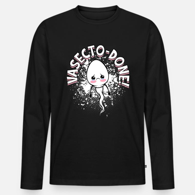 Vasectomie Vasecto-done - T-shirt manches longues Premium bio Homme - noir