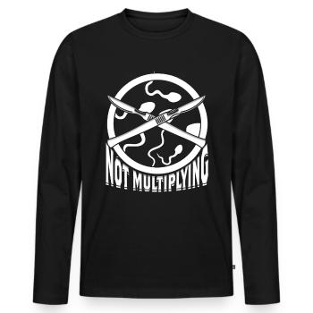 La vasectomie ne se multiplie pas - T-shirt manches longues Premium bio Homme - noir - Devant - Nico (187cm)