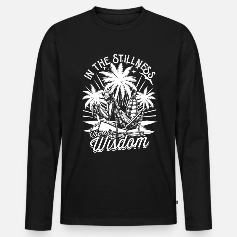 Gottesanbeterin Fangheuschrecken - Männer Premium Bio Langarmshirt - Schwarz