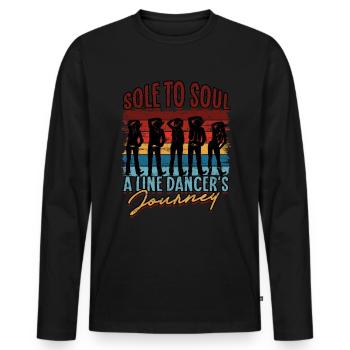 Semelle de danse en ligne à l’âme Le voyage d’un danseur en ligne - T-shirt manches longues Premium bio Homme - noir - Devant - Nico (187cm)