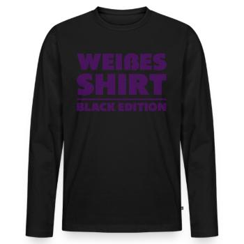 White Shirt Black Edition - Männer Premium Bio Langarmshirt - Schwarz - Vorne - Nico (187cm)
