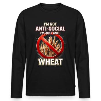 Allergie au blé Je suis juste anti-blé - T-shirt manches longues Premium bio Homme - noir - Devant - Nico (187cm)