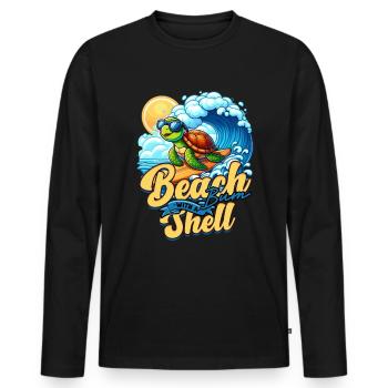 Turtle Turtles Beach Bum With A Shell - Men's Premium Organic Long Sleeve Shirt - black - Front - Nico (187cm)