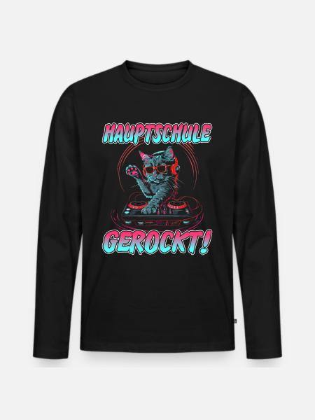 Abschlussklasse | Quali | Hauptschule gerockt - Männer Premium Bio Langarmshirt - Schwarz