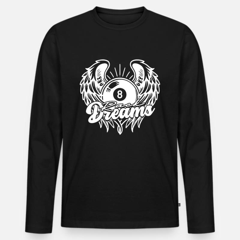 8-Ball Billard Rack Dreams - Männer Premium Bio Langarmshirt - Schwarz