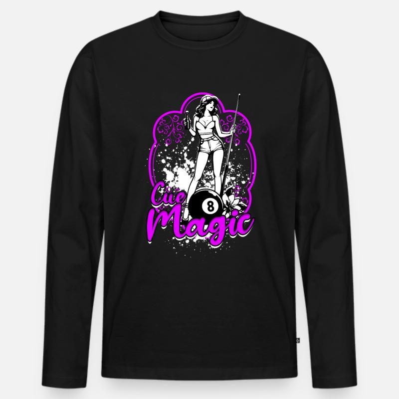 8-Ball Billard Cue Magic - Männer Premium Bio Langarmshirt - Schwarz