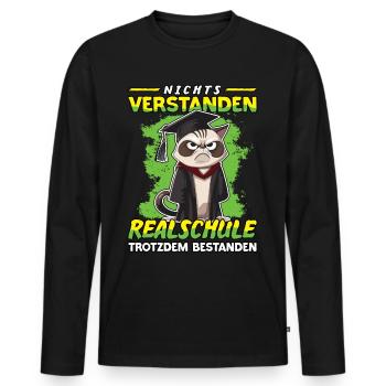 Abschlussklasse Schulabschluss Realschule - Männer Premium Bio Langarmshirt - Schwarz - Vorne - Nico (187cm)
