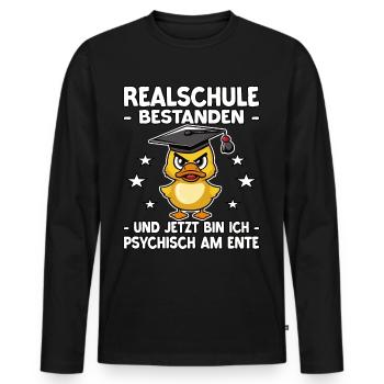 Abschlussklasse Schulabschluss Realschule - Männer Premium Bio Langarmshirt - Schwarz - Vorne - Nico (187cm)