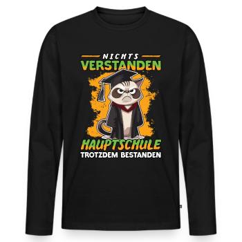 Abschlussklasse | Quali | Hauptschule gerockt - Männer Premium Bio Langarmshirt - Schwarz - Vorne - Nico (187cm)