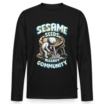Capsule Fruit Allergy Seeds Allergy Community - T-shirt manches longues Premium bio Homme - noir - Devant - Nico (187cm)