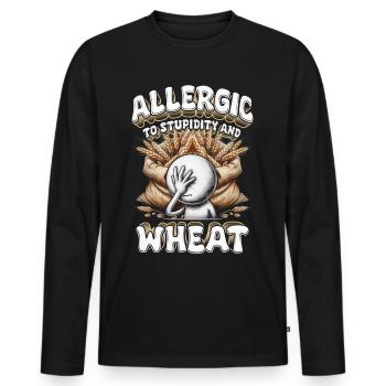 Wheat Allergy Allergic To Stupidity And Wheat - Men's Premium Organic Long Sleeve Shirt - black - Front - Nico (187cm)