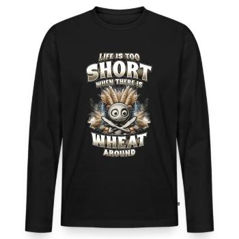 Allergie au blé - T-shirt manches longues Premium bio Homme - noir - Devant - Nico (187cm)