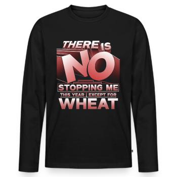 Allergie au blé - T-shirt manches longues Premium bio Homme - noir - Devant - Nico (187cm)