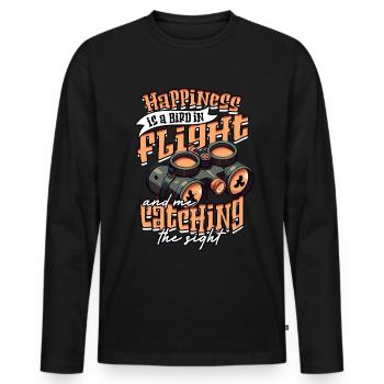 Bird watching ornithologist - Men's Premium Organic Long Sleeve Shirt - black - Front - Nico (187cm)