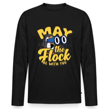 Bird watching ornithologist - Men's Premium Organic Long Sleeve Shirt - black - Front - Nico (187cm)