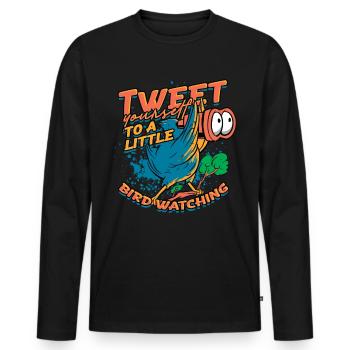 Bird watching ornithologist - Men's Premium Organic Long Sleeve Shirt - black - Front - Nico (187cm)
