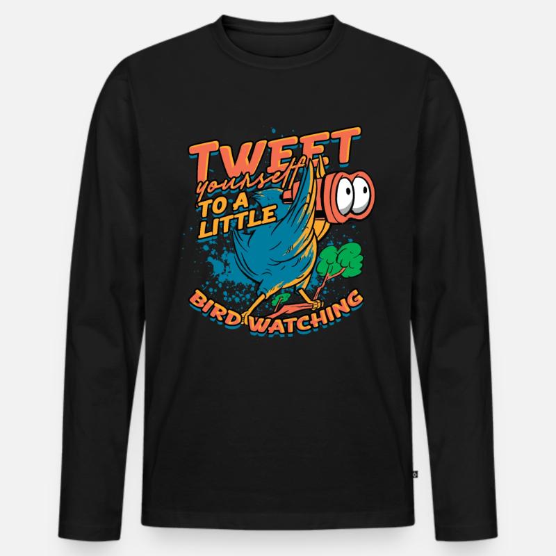 Vogelbeobachtung Ornithologe - Männer Premium Bio Langarmshirt - Schwarz