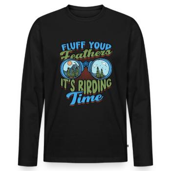 Bird watching ornithologist - Men's Premium Organic Long Sleeve Shirt - black - Front - Nico (187cm)