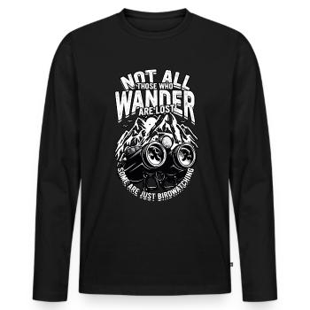 Bird watching ornithologist - Men's Premium Organic Long Sleeve Shirt - black - Front - Nico (187cm)