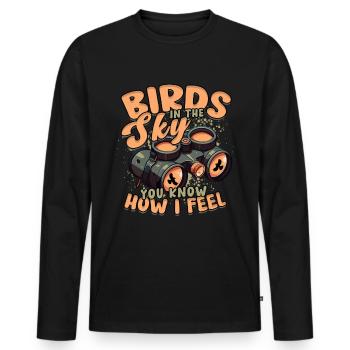 Bird watching ornithologist - Men's Premium Organic Long Sleeve Shirt - black - Front - Nico (187cm)