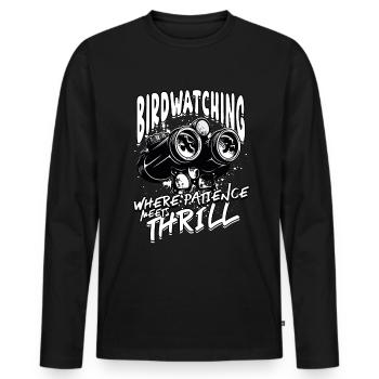 Bird watching ornithologist - Men's Premium Organic Long Sleeve Shirt - black - Front - Nico (187cm)