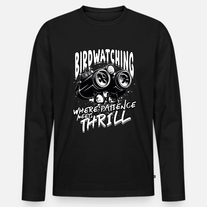 Vogelbeobachtung Ornithologe - Männer Premium Bio Langarmshirt - Schwarz