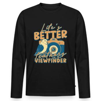 Bird watching ornithologist - Men's Premium Organic Long Sleeve Shirt - black - Front - Nico (187cm)