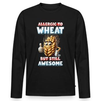 Allergie au blé Allerigic au blé - T-shirt manches longues Premium bio Homme - noir - Devant - Nico (187cm)