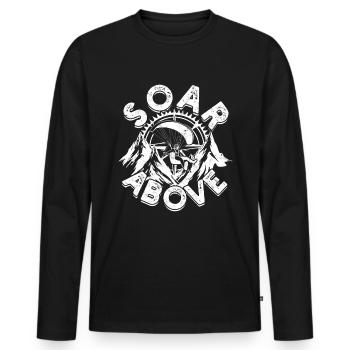 Paragliding Paraglider Gleiter Soar Above - Männer Premium Bio Langarmshirt - Schwarz - Vorne - Nico (187cm)