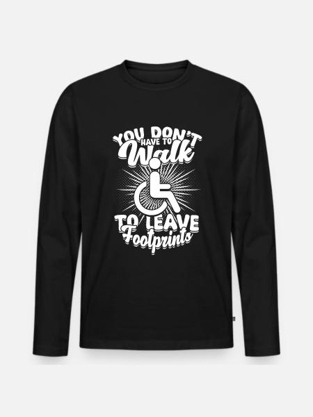 Rollstuhlfahrer Rollifahrer - Männer Premium Bio Langarmshirt - Schwarz