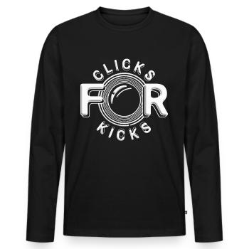 Photographe Photographie Photographes Clics Pour Coups De Pied - T-shirt manches longues Premium bio Homme - noir - Devant - Nico (187cm)