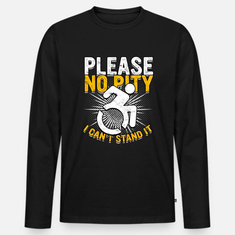 Rollstuhlfahrer Rollifahrer - Männer Premium Bio Langarmshirt - Schwarz