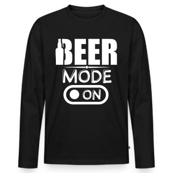 Mode bière sur Mode bière activé - T-shirt manches longues Premium bio Homme - noir - Devant - Nico (187cm)