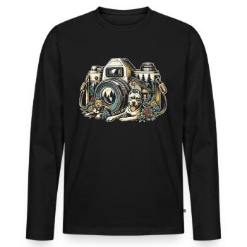 Fotograf Fotografie Fotografen Hunde - Männer Premium Bio Langarmshirt - Schwarz - Vorne - Nico (187cm)
