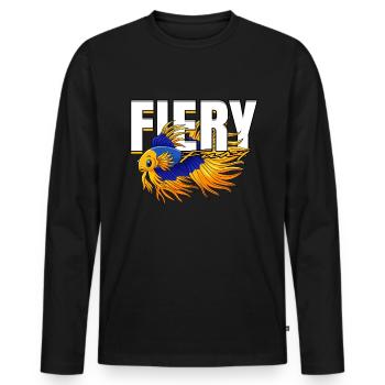 Poisson Betta Siamois Betta Fureur ardente - T-shirt manches longues Premium bio Homme - noir - Devant - Nico (187cm)