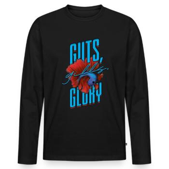 Poisson Betta Betta Guts Gills Glory - T-shirt manches longues Premium bio Homme - noir - Devant - Nico (187cm)