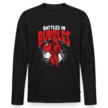 Betta Fish Battles Battles In Bubbles - Men's Premium Organic Long Sleeve Shirt - black - Front - Nico (187cm)