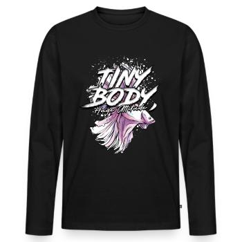 Betta Poisson Betta Petit Corps Énorme Attitude - T-shirt manches longues Premium bio Homme - noir - Devant - Nico (187cm)