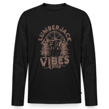 Bûcherons Bûcherons Bûcherons - T-shirt manches longues Premium bio Homme - noir - Devant - Nico (187cm)