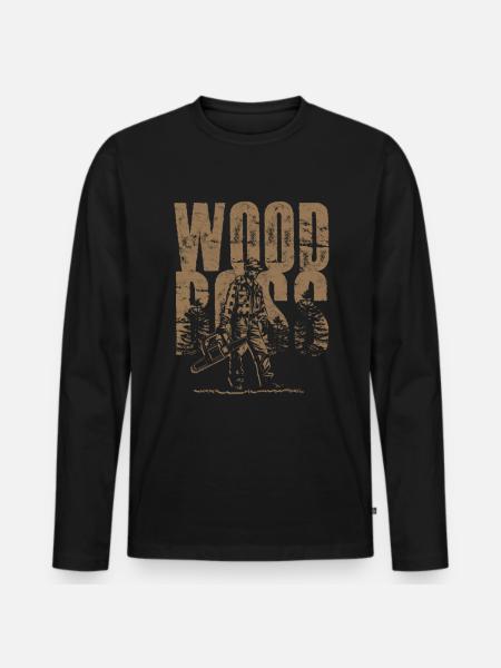 Holzfäller Baumfäller Waldarbeiter - Männer Premium Bio Langarmshirt - Schwarz