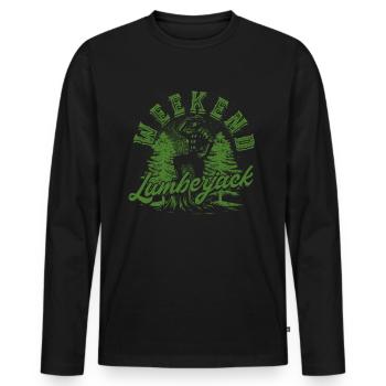 Bûcheron Bûcheron Bûcheron de fin de semaine - T-shirt manches longues Premium bio Homme - noir - Devant - Nico (187cm)
