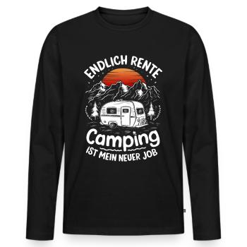 Endlich Rente Camping ist mein neuer Job | Campen - Männer Premium Bio Langarmshirt - Schwarz - Vorne - Nico (187cm)