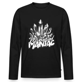 Géologie Géologue Mineral Maniac - T-shirt manches longues Premium bio Homme - noir - Devant - Nico (187cm)