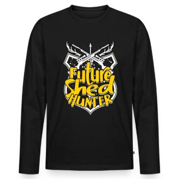 Antlers Antler Hunting Throwing Poles - Men's Premium Organic Long Sleeve Shirt - black - Front - Nico (187cm)