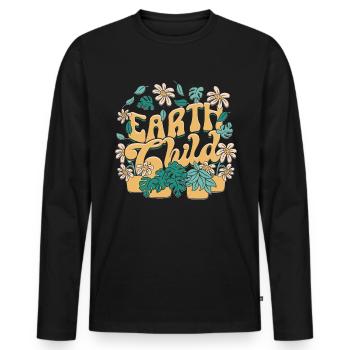 Plantes Plante Collecteur Plante Terre Enfant - T-shirt manches longues Premium bio Homme - noir - Devant - Nico (187cm)