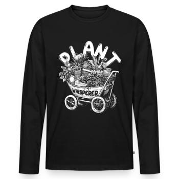 Collectionneur de plantes Plante Chuchoteur de plantes - T-shirt manches longues Premium bio Homme - noir - Devant - Nico (187cm)