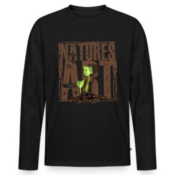 Plantes Plante Collectionneur Plante Natures Art - T-shirt manches longues Premium bio Homme - noir - Devant - Nico (187cm)
